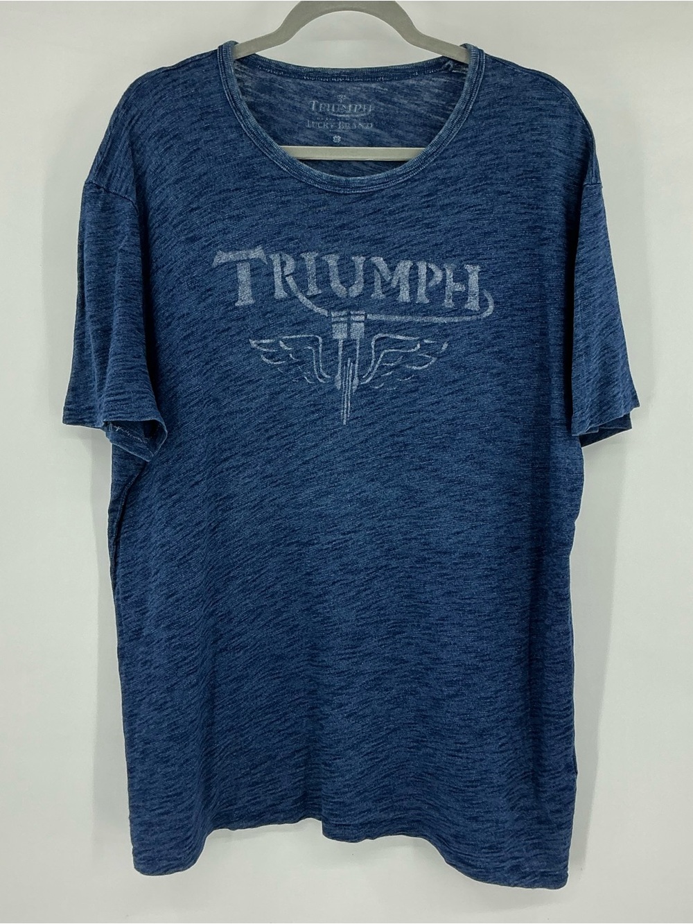 Lucky Brand X Triumph Navy Heather Graphic Crewneck Tee